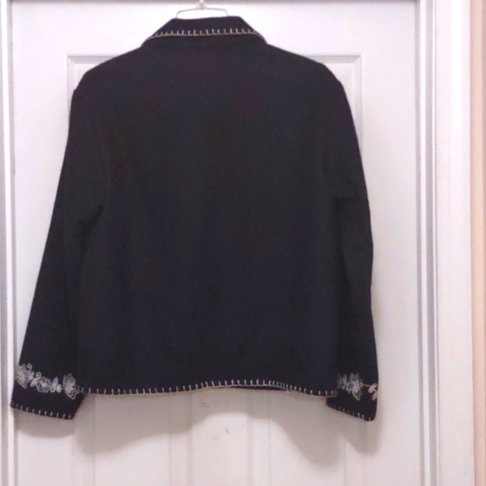 Take Two Black with White Wool Blend Jacket Size M - Picture 5 of 8